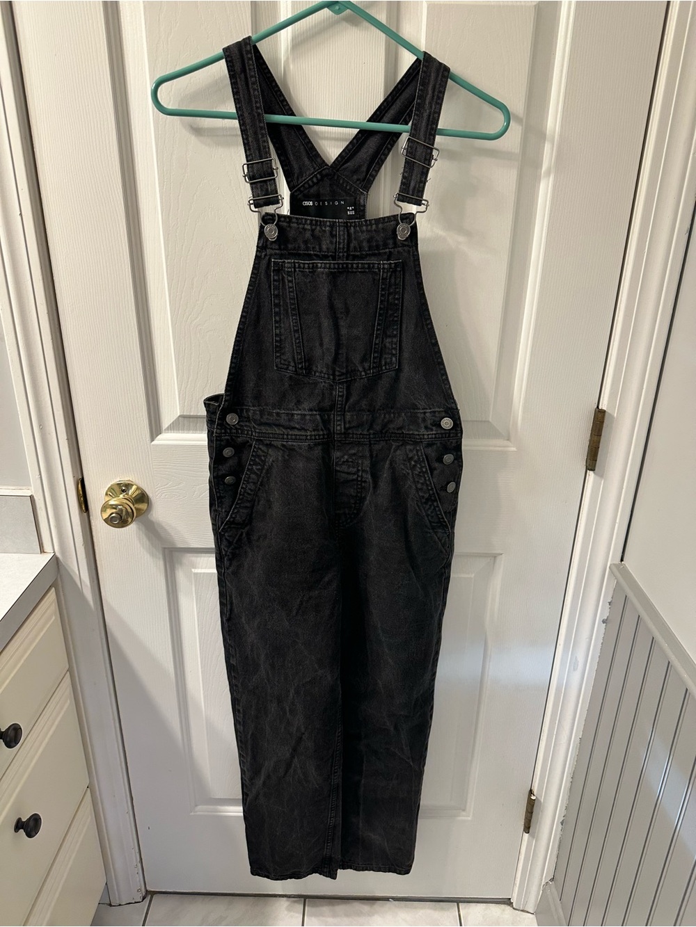 ASOS Black Relaxed Denim Overalls